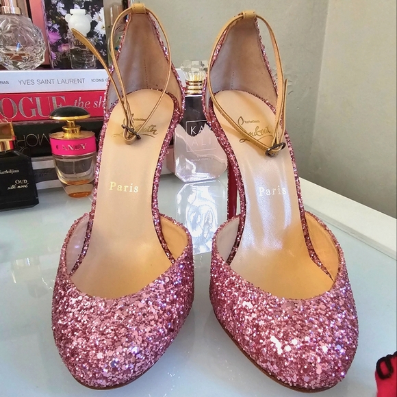 Christian Louboutin Shoes - Christian Louboutin Tre Decollete PINK GLITTER
